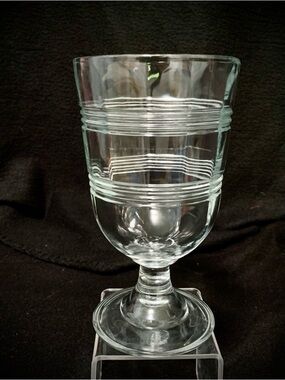 Martha Stewart Clear Stripe Goblet Glass (1)